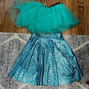 Set of 2 skirts- mermaid and green tutu
